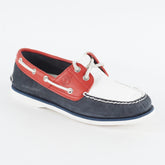 Mens Timberland Classic 2 Eye A1549 Navy / Red Leather Lace Up Casual Boat Shoes